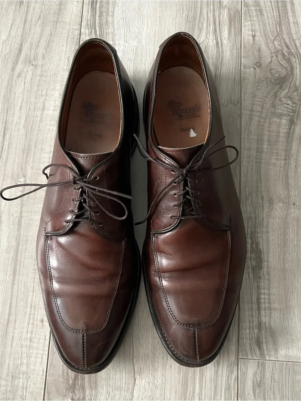 Allen Edmonds Dark Brown Leather Split-Toe Derby Shoes